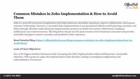 Common Mistakes in Zoho Implementation & How to Avoid Them