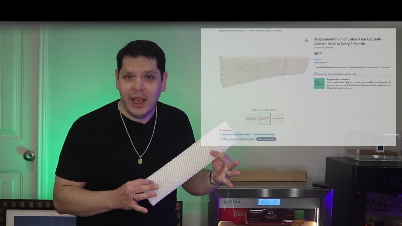 How To Replace Electric Cigar Humidor Film | ZIEUN 84.1L Tutorial