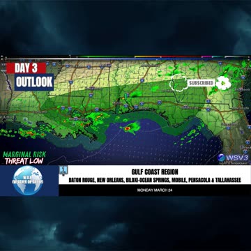 🌩️ Monday Storms: LA to FL Panhandle Risk! 3/22/25 #shorts #severeweather