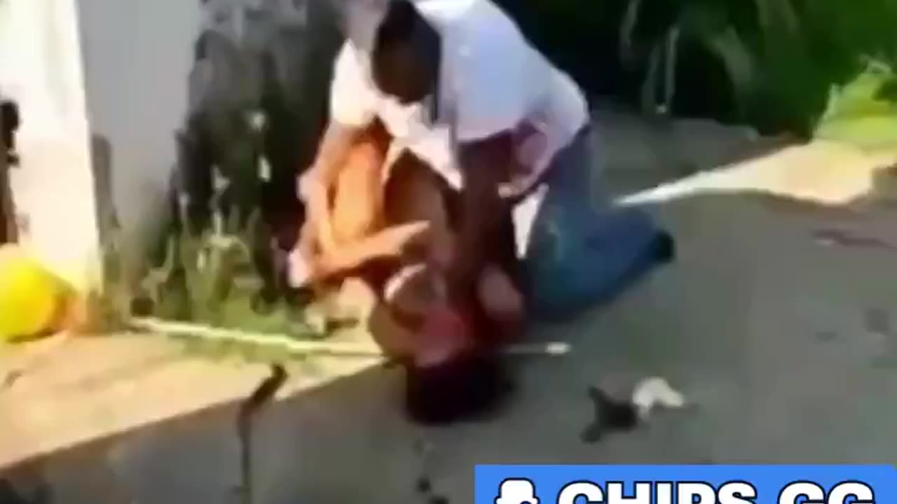 Husband tries to finish Wife