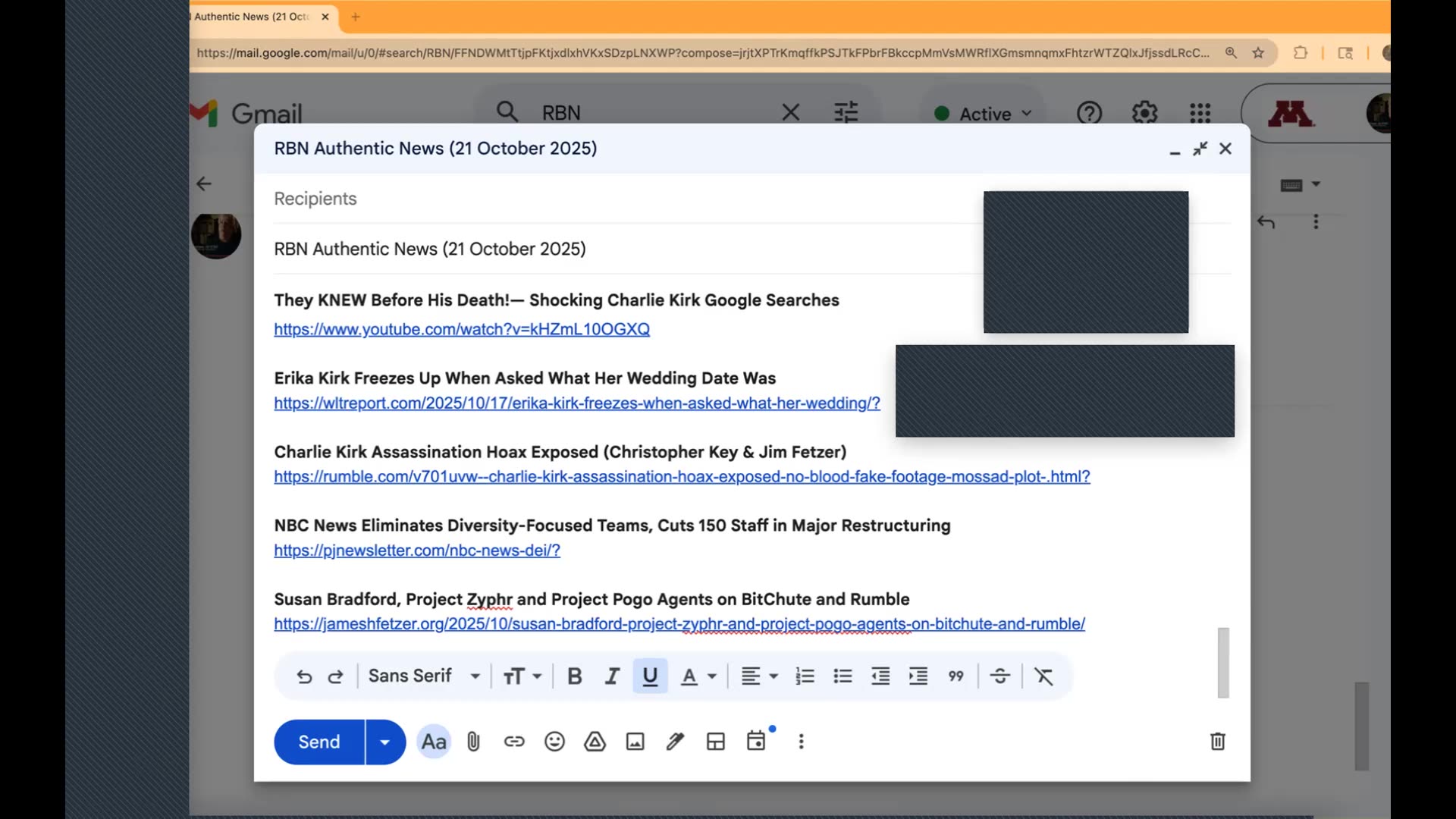 RBN Authentic News (21 October 2025)