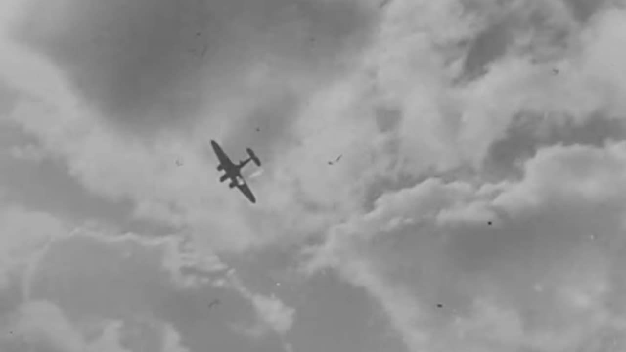Bristol Blenheim crewman bails out just in time after his bomber was shot down by flak in late 1941