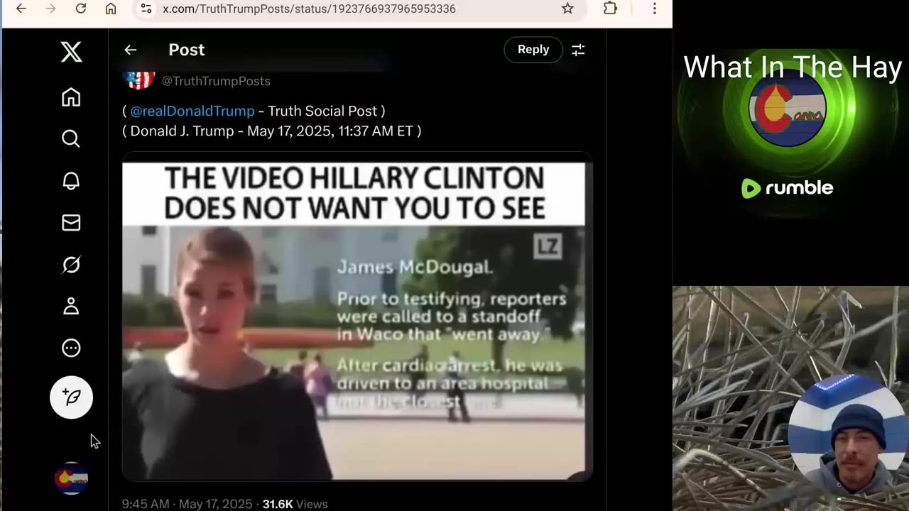 President Donald Trump posts Clinton video on Truth Social