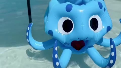 Pool Wave Kids Octopus Inflatable Pool Toy – 2-in-1 Ring Toss & Basketball Game