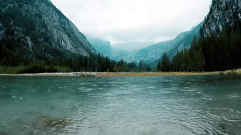 Soothing Rain Sounds at a Mountain Lake- Sleep, Study, Relax