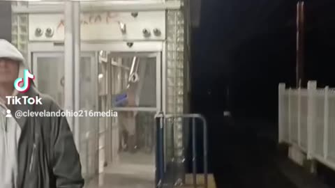 Broken Water Drain Pipe at Cleveland RTA West Blvd Train Station