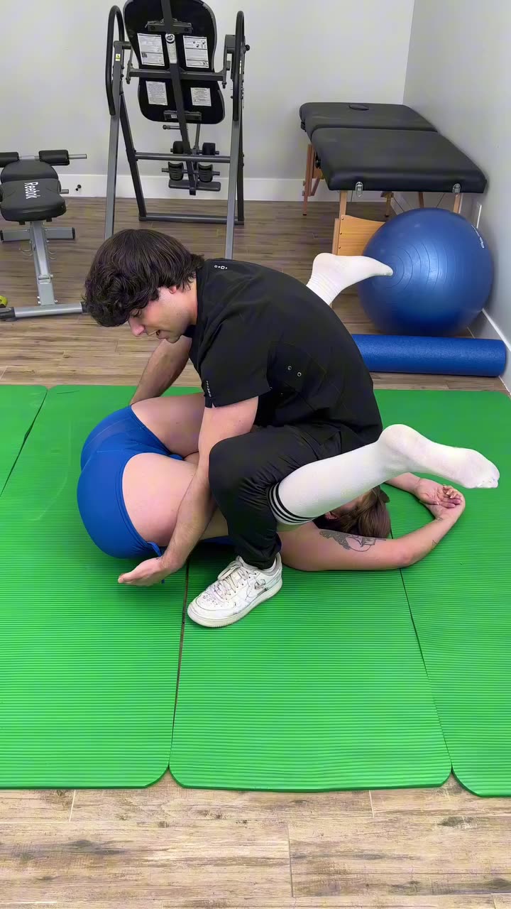 Naughty man at gym teaching this hot baby