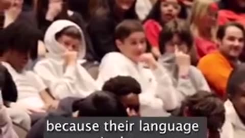 Guest speaker makes speech in the retarded language of GenZ