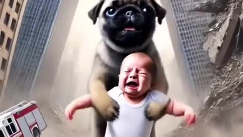 Amazing Puppy saves a Baby in Earthquake