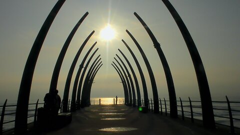 WHALE BONE PIER at Umhlanga Rocks KZN South Africa Durban mosaic art grafitti paintings ocean view