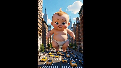 "Giant Baby Takes Over New York in Adorable 3D Animation"