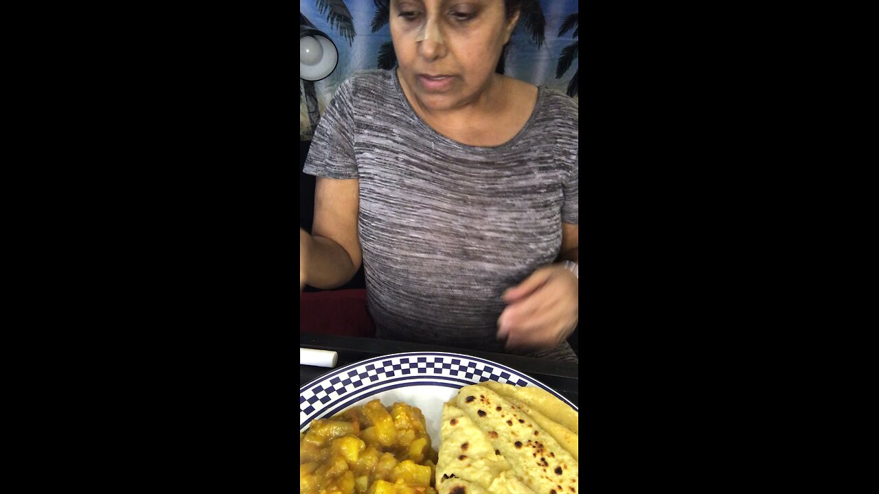 Let’s eat potatoes curry with roti