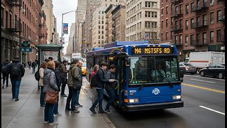 Orion VII Next Generation Blue Livery MTA Citybus Picking Up Passager