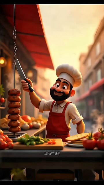 This is a kebab with lots of vegetables