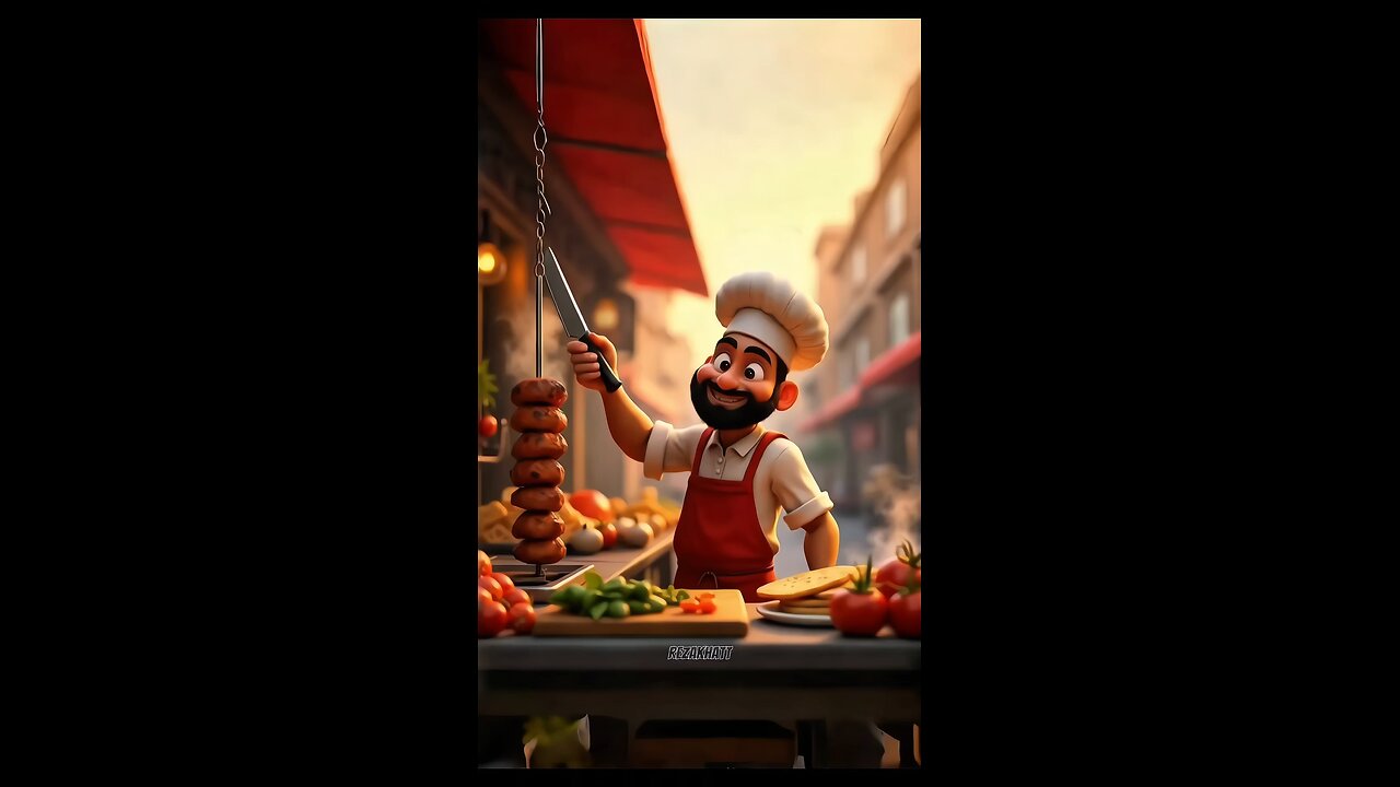 This is a kebab with lots of vegetables