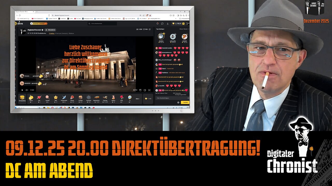 09.12.25 20.00 Direktübertragung! DC am Abend