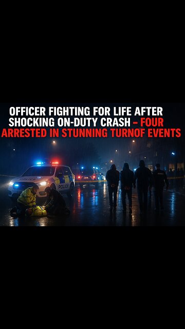 OFFICER FIGHTING FOR LIFE AFTER SHOCKING ON-DUTY CRASH - FOUR ARRESTED IN STUNNING TURN OF EVENTS