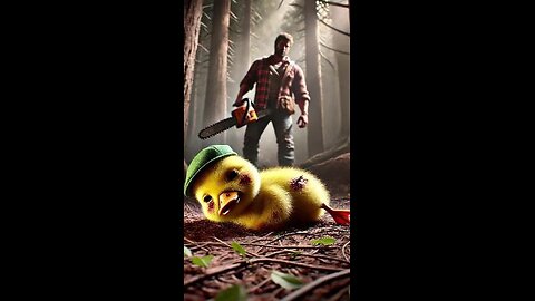 The duckling must escape from the lumberjack 🐥