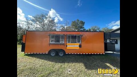 2025 8.5' x 28' Kitchen Food Concession Trailer with Pro-Fire System for Sale in Florida!