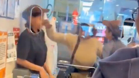 Plexiglass Doesn't Protect Employee From Crazy Customer