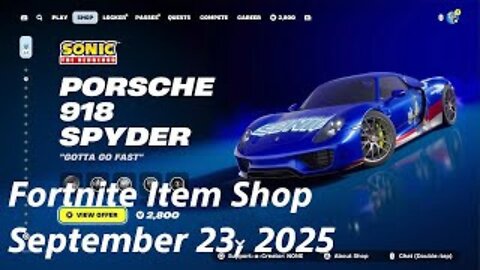 Fortnite Item Shop|September 23, 2025(*New* Porsche 918 Spyder & 7-Ball Bundles)