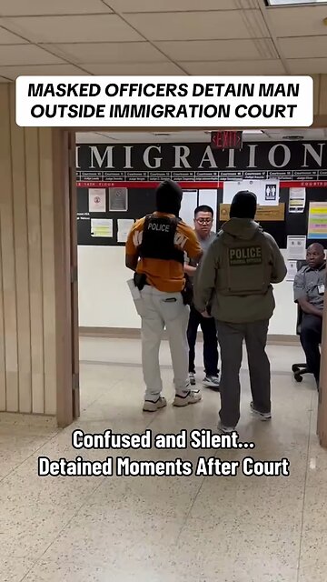 Man detained by ICE outside court—silent and visibly confused as officers escort him away