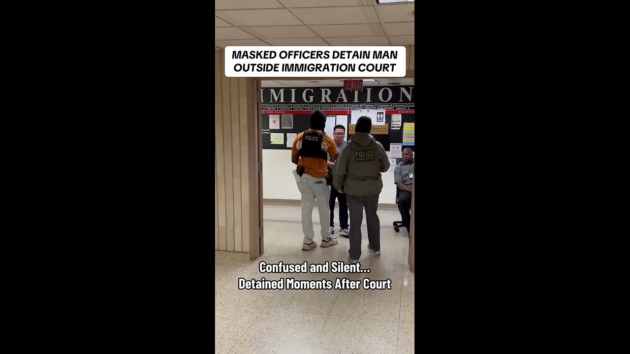 Man detained by ICE outside court—silent and visibly confused as officers escort him away