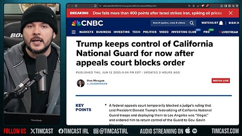 CIVIL WAR! Judge Orders CA National Guard To DISREGARD Trump's Command, Trump WINS Appeal