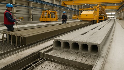 Process of Making the Longest PC Concrete Slab. Innovative Lightening Techniques
