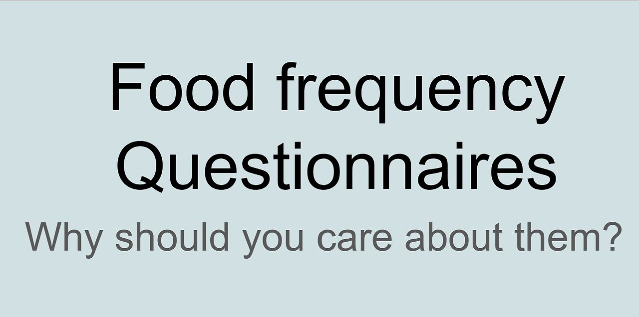 EP29 - Food Frequency Questionnaires - what you need to know