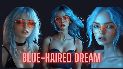 Blue-Haired Dream Girls in Orange Shades 😎💙 | AI Retro Fashion • Grok Visuals • Suno Beat