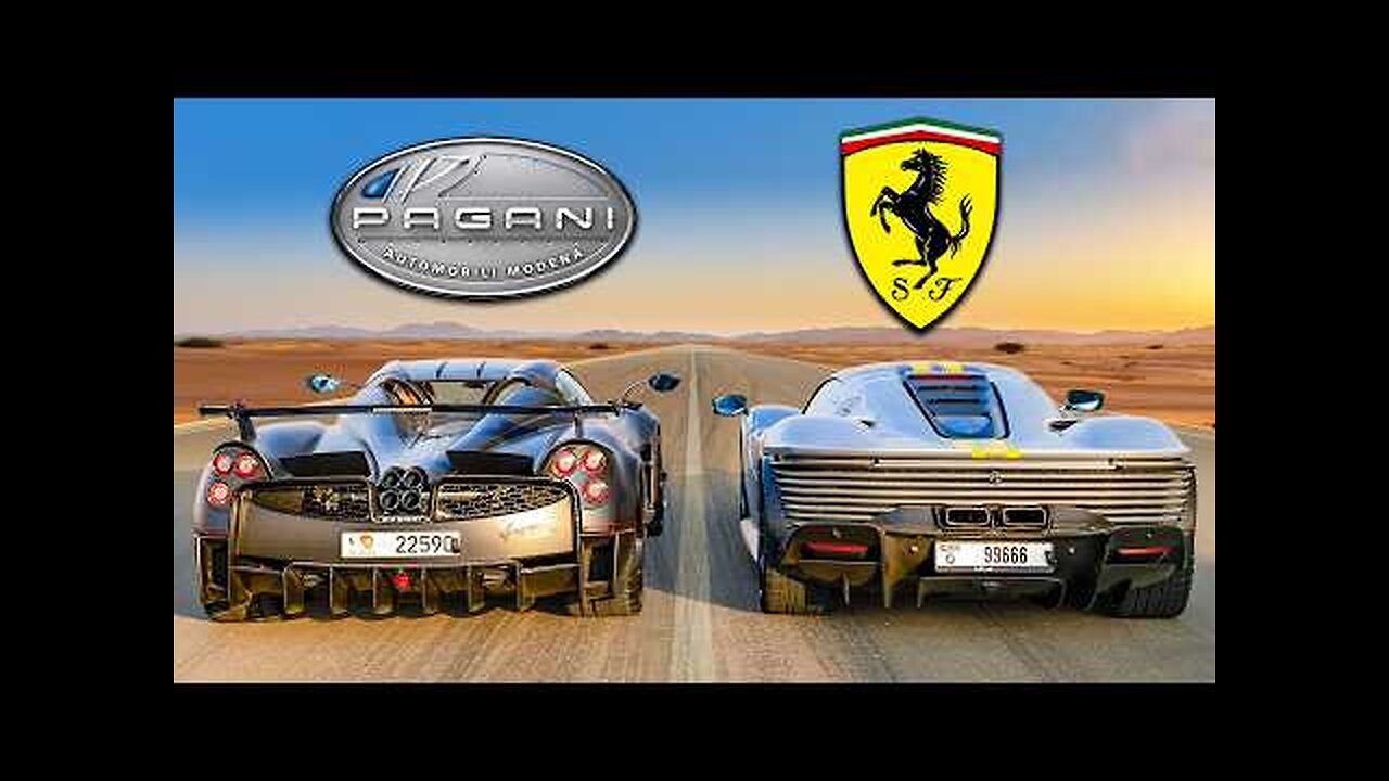 Ferrari SP3 v Pagani Huayra_ DRAG RACE