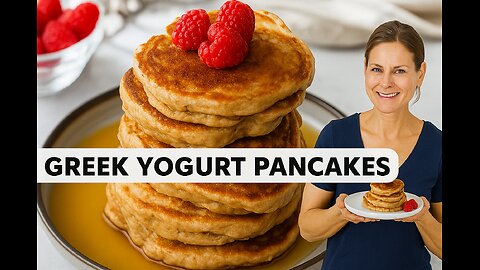 GREEK YOGURT PROTEIN PANCAKES | No protein powder needed!