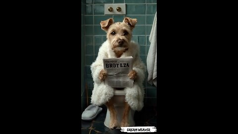 "Dog" Artificial intelligence is helping me create a dog on the toilet.