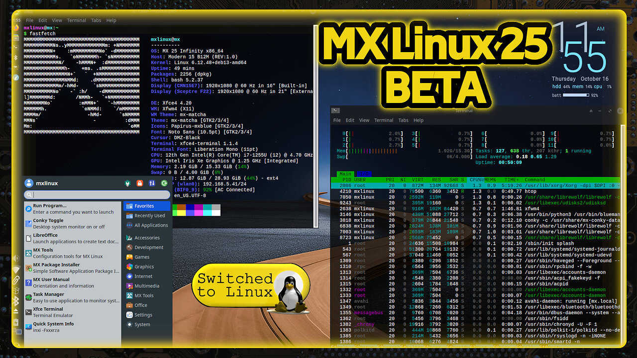 MX 25 Beta based on Debian 13