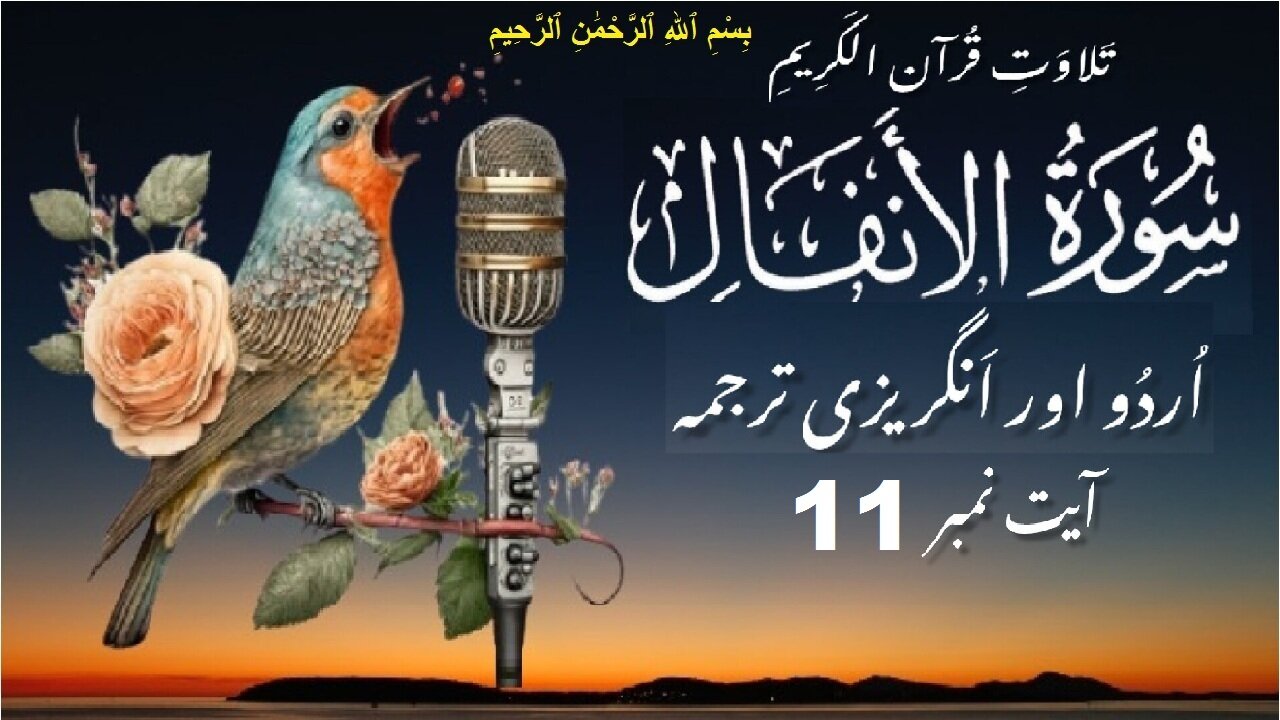 Surah Al Anfal Verse No 11 تلاوت َسورة الأنفال اردو اور انگریزی ترجمہ آیت نمبر @islamichistory813