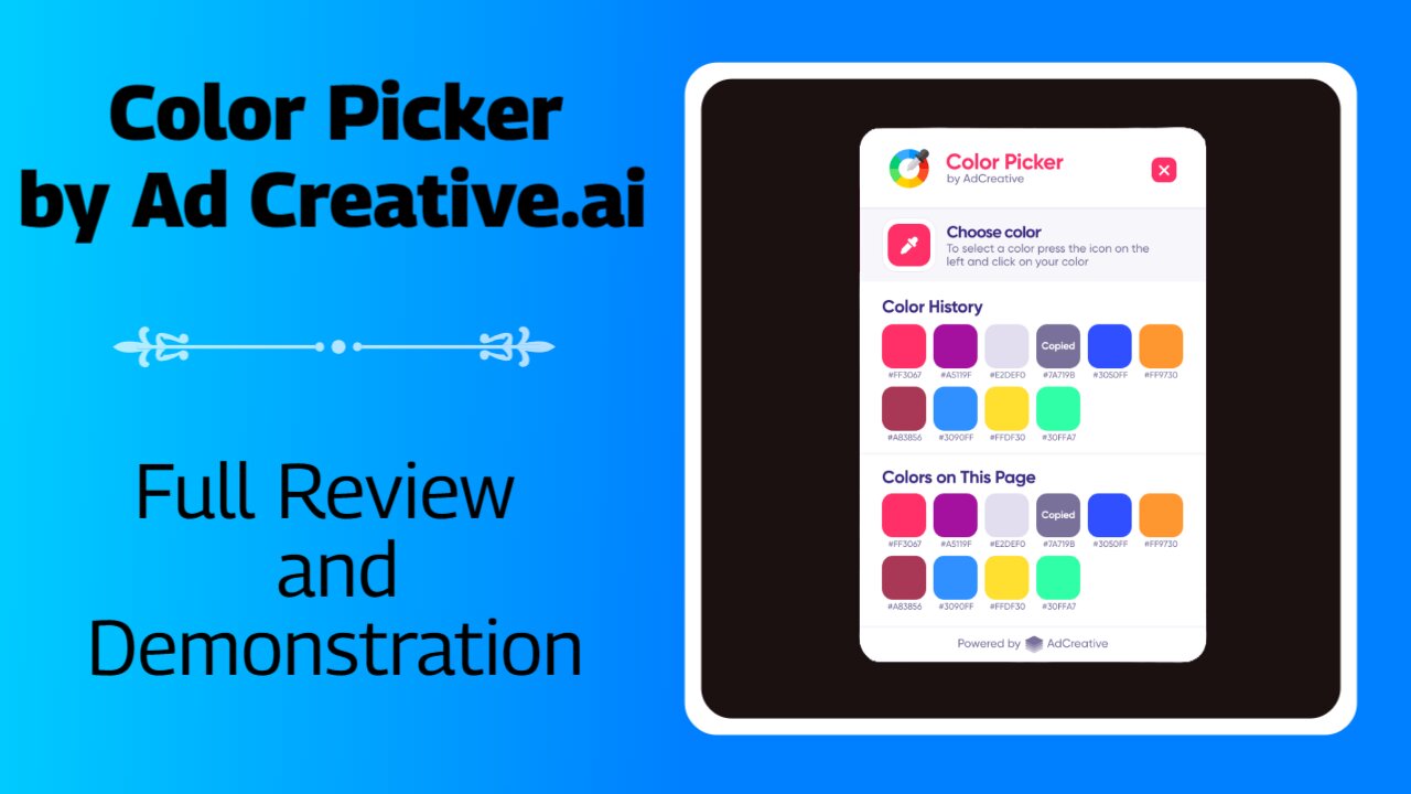 Color Picker By Ad Creative.ai Full Review And Demonstration (Google Chrome Extension)