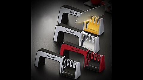 4-in-1 Manual Knife Sharpener, with 3 Sharpening Stages& 1 Scissor Sharpener, for Knives & Scissors