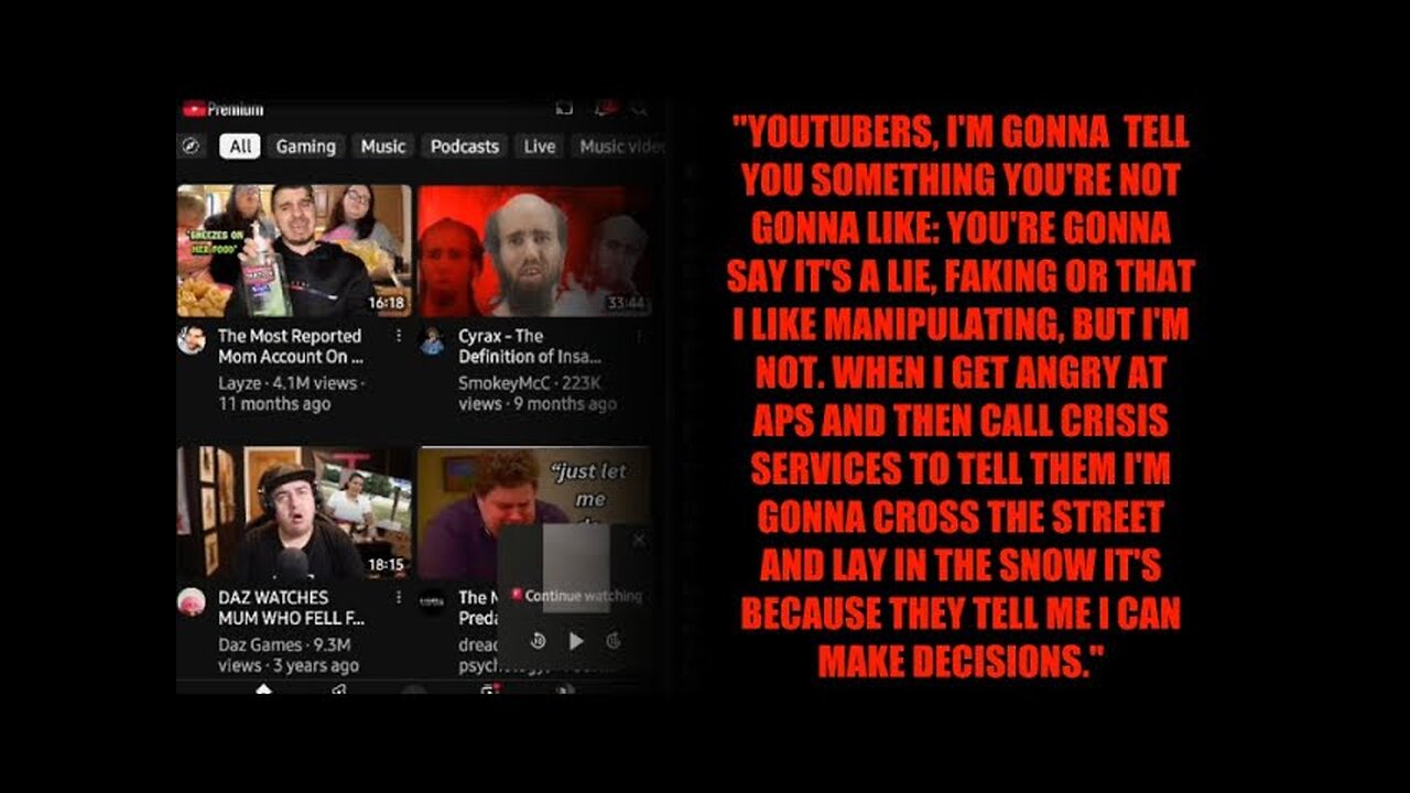 Autism Faker Andrew Ditch Has a Message For "Youtubers": "You're Wrong, I'm Right."