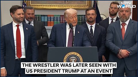 Triple_H___Wrestler__Triple_H__Does_His_Signature__Water_Spit__Outside_The_White_House,_Criticised