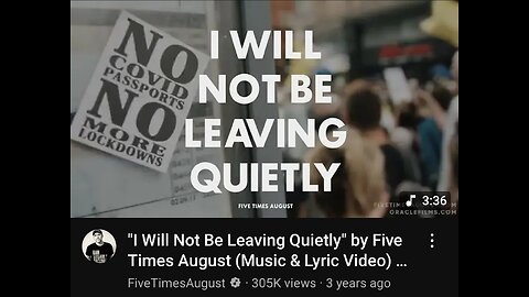 Five Times August - I Will Not Be Leaving Quietly