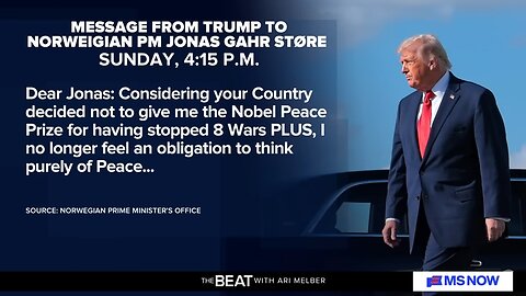 ‘Sad’: Trump LOSES Nobel prize and throws Greenland 'tantrum'