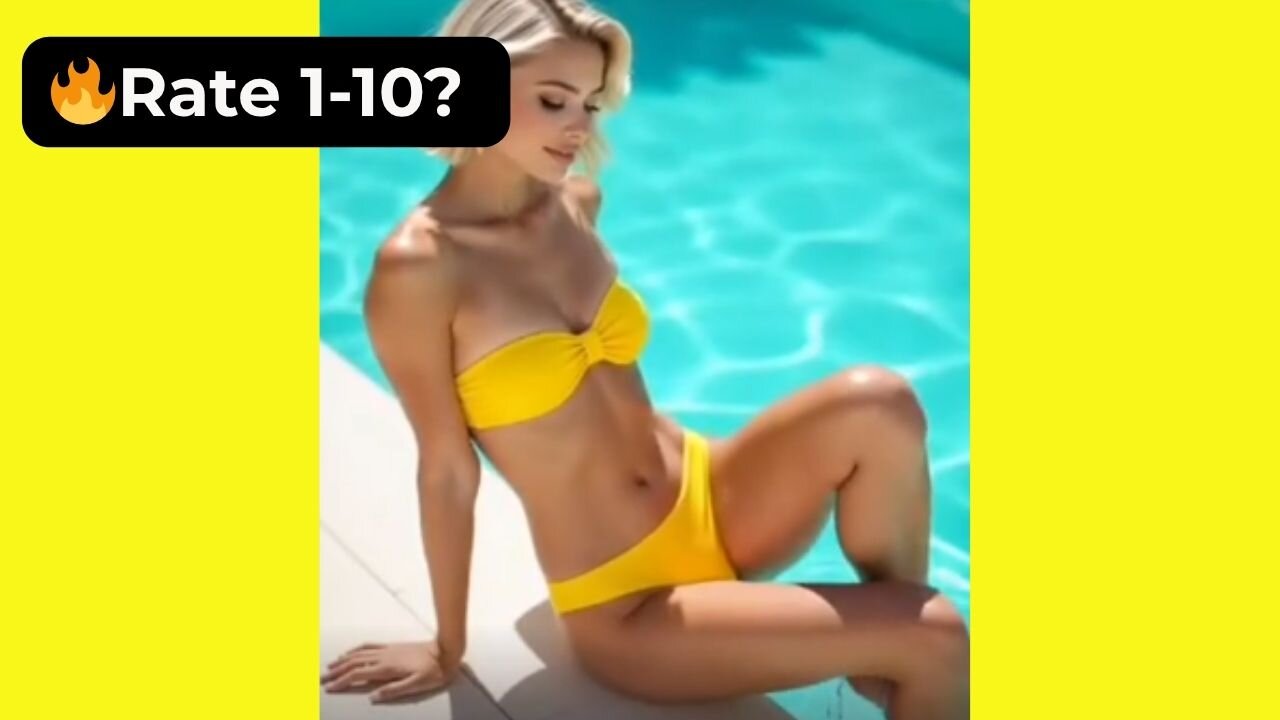 🔥 Rate This Yellow Bikini 1-10? | Supermodel Beach 4K
