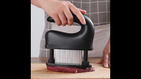 48-pin Stainless Steel Meat Tenderizer, with Cleaning Brush, Comfortable Grip and Easy to Clean