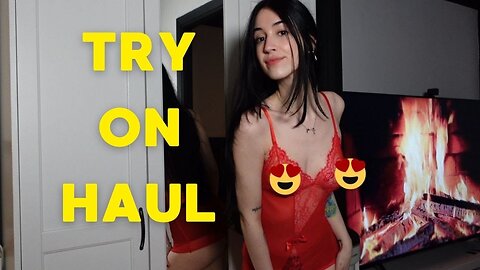 HOT GIRL Transparent Nightgown mini dress Try-On Haul Neferet Exposito