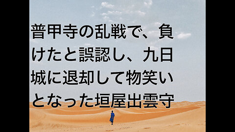 普甲寺の乱戦で、負けたと誤認し、九日城に退却して物笑いとなった垣屋出雲守