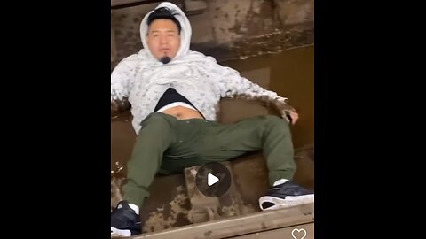 Drunk guy on train tracks