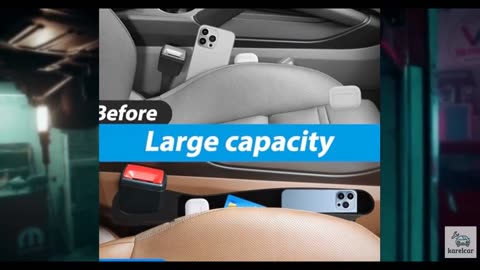 BOXOB 2pcs Car Seat Gap Filler Organizer with Charging Opening, Between Seat Si