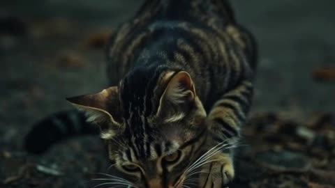 Cat Tasting The Eggs