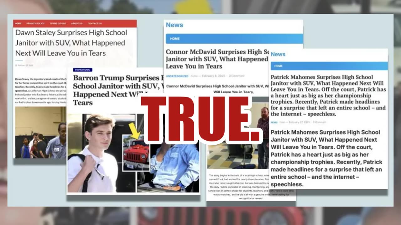 Fact Check: Clickbait 'High School Janitor Gifted SUV' Stories Use Old Photos, Unrelated Donors
